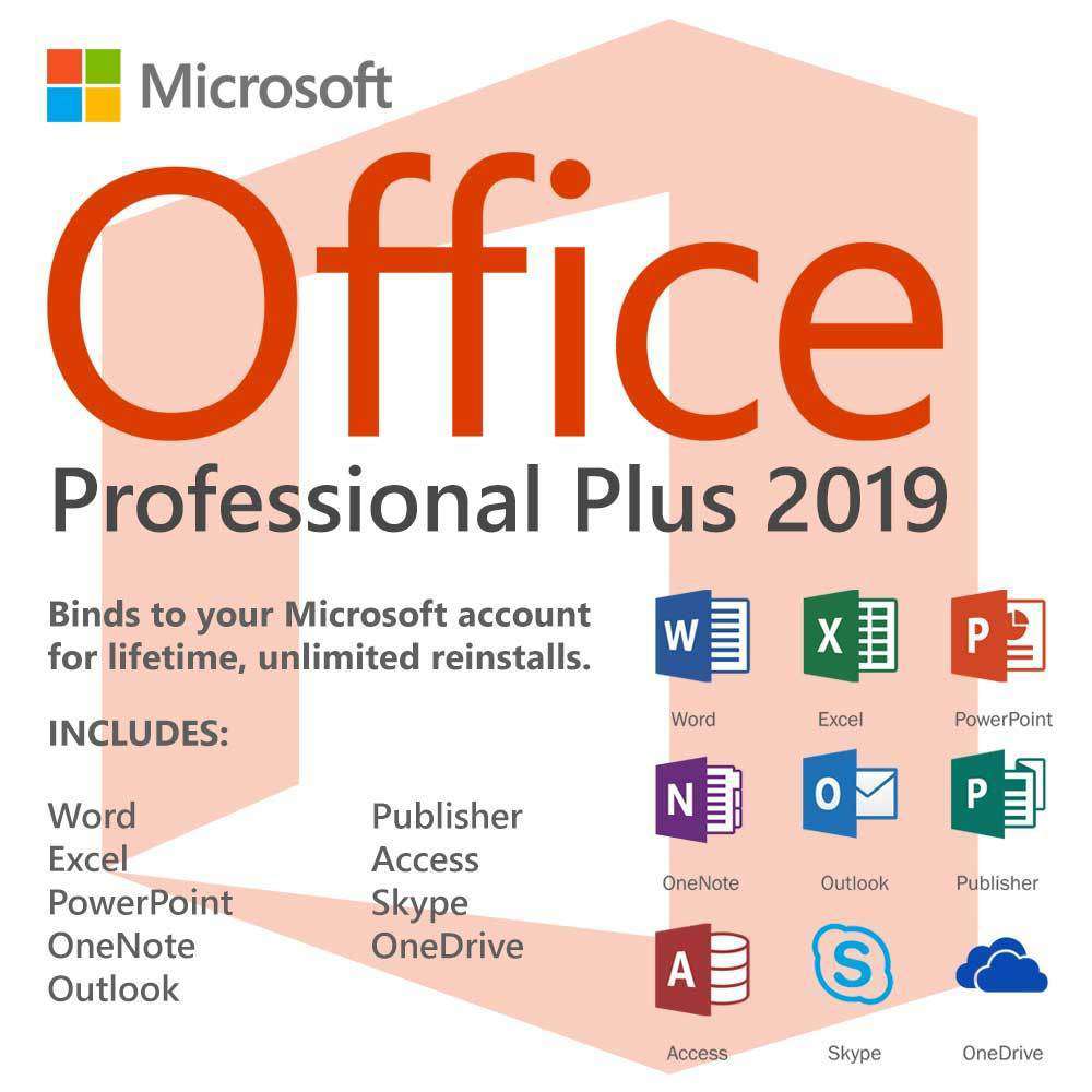 Licences numÃ©riques Windows 10 Pro + Microsoft Office 2019 Professionnel Plus