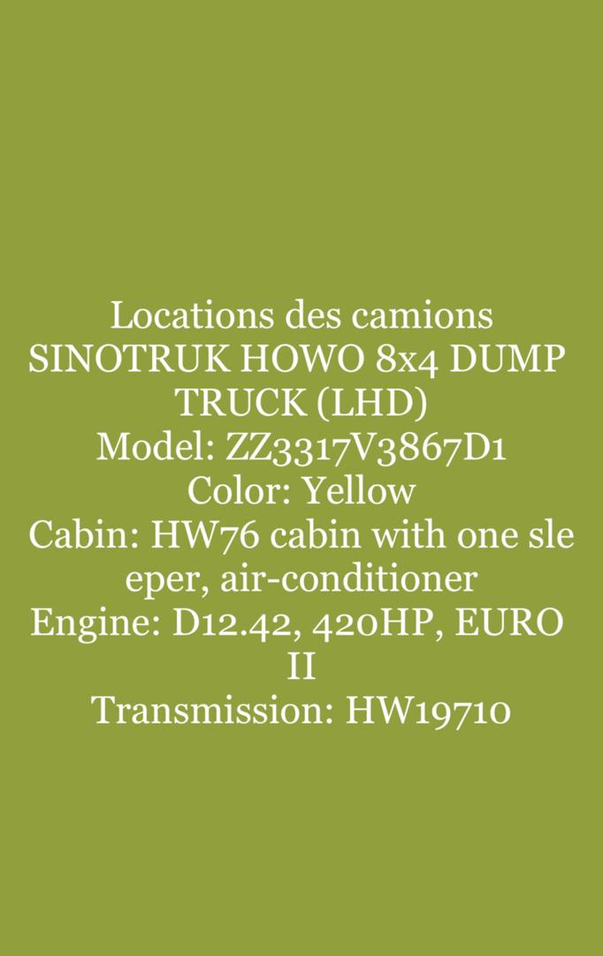 Lotions des camions SINOTRUK